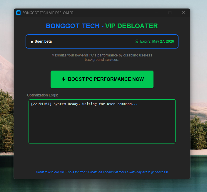 Bonggot Tech VIP Debloater GUI