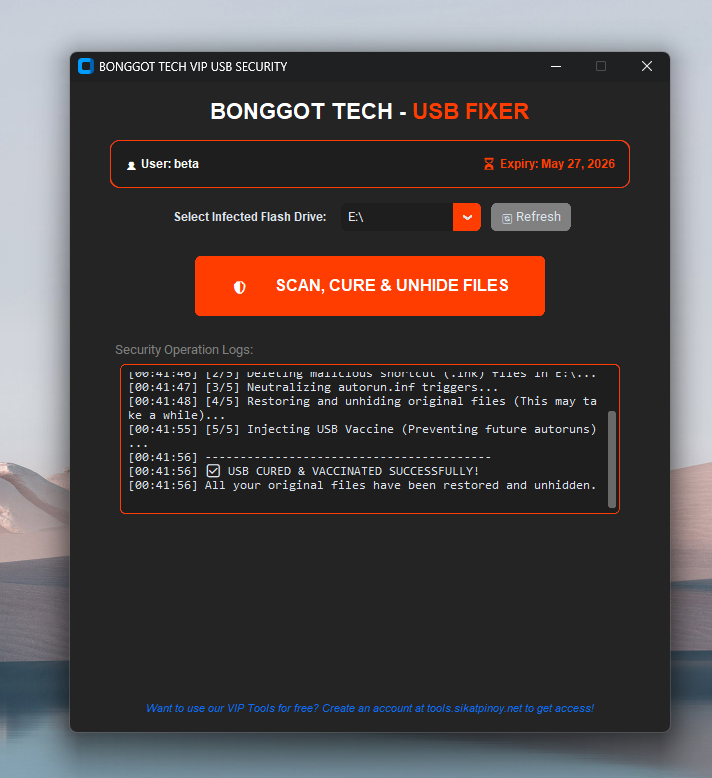 Bonggot Tech VIP USB Fixer GUI