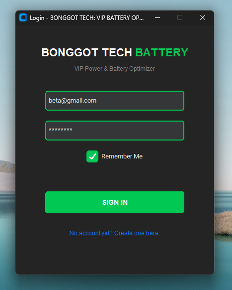 Bonggot Tech VIP Battery Optimizer GUI